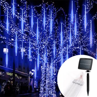 30/50Cm 8Tube Led Meteorenregen String Licht Outdoor Waterdichte Fairy Lamp Voor Wedding Party Kerst tuin Tree Decor Blauw / 50cm-8tubes