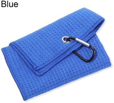 30*50Cm Microfiber Katoenen Handdoek Met Karabijnhaak Reinigt Clubs Golf Ballen Handen Reinigingsdoekjes Water Sport Zwembad accessoires blauw
