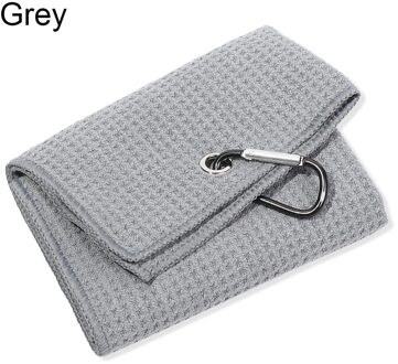 30*50Cm Microfiber Katoenen Handdoek Met Karabijnhaak Reinigt Clubs Golf Ballen Handen Reinigingsdoekjes Water Sport Zwembad accessoires grijs