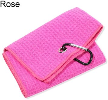 30*50Cm Microfiber Katoenen Handdoek Met Karabijnhaak Reinigt Clubs Golf Ballen Handen Reinigingsdoekjes Water Sport Zwembad accessoires roos