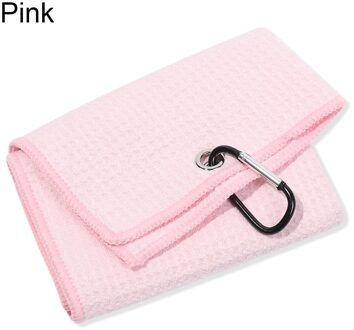 30*50Cm Microfiber Katoenen Handdoek Met Karabijnhaak Reinigt Clubs Golf Ballen Handen Reinigingsdoekjes Water Sport Zwembad accessoires roze
