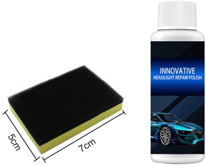 30/50Ml Auto Koplamp Reparatie Vloeistof Coating Licht Putty Kit Oxidatie Coating Koplamp Polijsten Anti-Kras vloeistof Set 30ml met sponge