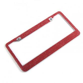 30.5Cm X 16Cm Stijlvolle Glitter Steentjes Amerikaanse Auto Voertuig Achter Nummerplaat Frame Decor Auto Styling Auto-accessoires Rood