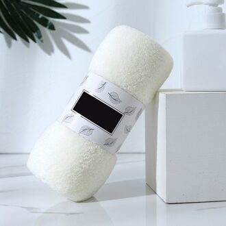 30*60Cm Zachte Koralen Fleece Handdoek Goed Absorberende Badhanddoek Voor Thuis Hand Gezicht Douche Zal Niet pil Effen Kleuren D1 creamy-wit