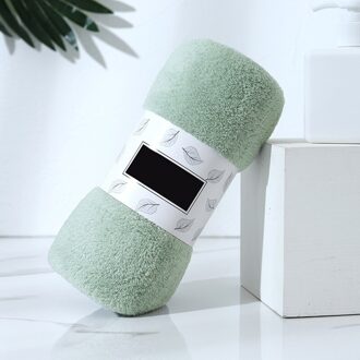 30*60Cm Zachte Koralen Fleece Handdoek Goed Absorberende Badhanddoek Voor Thuis Hand Gezicht Douche Zal Niet pil Effen Kleuren D1 Licht Groen