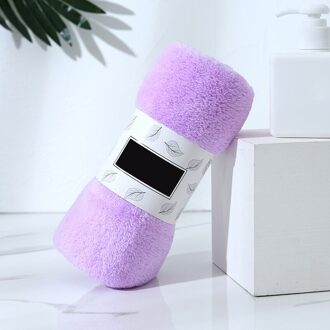 30*60Cm Zachte Koralen Fleece Handdoek Goed Absorberende Badhanddoek Voor Thuis Hand Gezicht Douche Zal Niet pil Effen Kleuren D1 licht paars