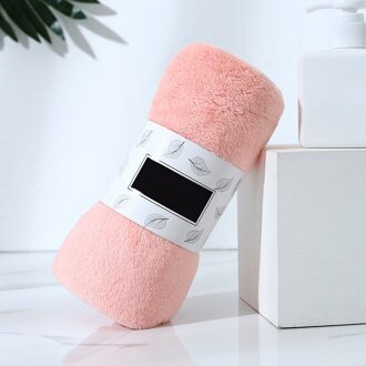 30*60Cm Zachte Koralen Fleece Handdoek Goed Absorberende Badhanddoek Voor Thuis Hand Gezicht Douche Zal Niet pil Effen Kleuren D1 licht roze