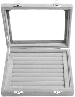 30 @ Fluwelen Met Glas Ring Oorbellen Ketting Armbanden Sieraden Display Organizer Box Lade Houder Opslag Draagtassen Gereedschap