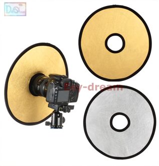 30 cm 2 in 1 Golden & Silver Inklapbare Licht Ronde Fotografie Hollow Reflector voor Studio Foto Foto Camera