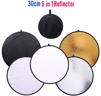 30 CM 5 IN 1 Ronde Fotografie Reflector Inklapbare Fotostudio Foto Reflecotor Fotografische Verlichting Reflector