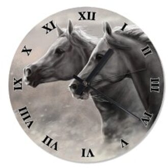 30 Cm Diameter Twee Soortgelijke Paard Analoge Wandklok Specialiteit Klok Home Decoratie Wandklok Classy Stijlvolle Klok