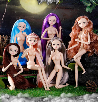 30 cm in accordance with the new 3 d really sweet doll naked Eva soil DIY eye 26 joints