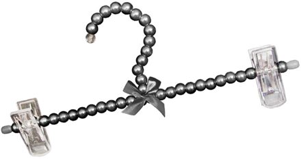 30 Cm Premium Metalen Elegante Kleerhangers Bedekt In Parel Kralen Broek Jurk Houder Met Clip zwart