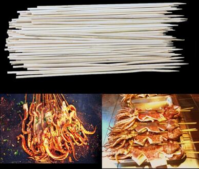 30 cm x 2.5mm 200 stks/partij Natuurlijke Houten Bamboe BBQ Spiesjes Barbecue Shish Kabob Sticks Wegwerp Vlees Voedsel spiesjes Snoep stok