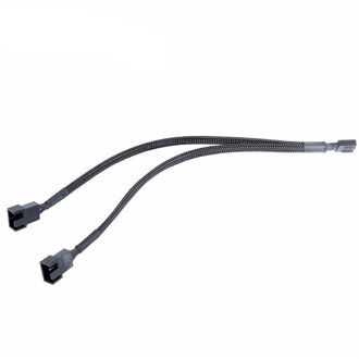 30 cm Zwart Gevlochten Kabel Y Splitter 3/4 pin PWM Fan Computer PC Fan Voeding verlengsnoer