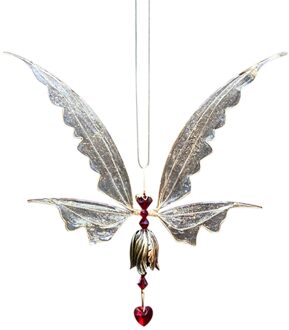 30 # Crystal Suncatcher Fee Opknoping Met Wing Opknoping Hanger Voor Kamer Decoratie Auto Spiegel Hanger Meisjes Auto Interieur Decor rood