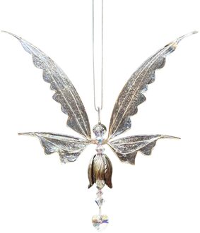 30 # Crystal Suncatcher Fee Opknoping Met Wing Opknoping Hanger Voor Kamer Decoratie Auto Spiegel Hanger Meisjes Auto Interieur Decor wit
