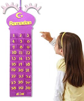 30 Dagen Eid Advent Kalender Party Decoratie Mubarak Kalender stijl A Purle