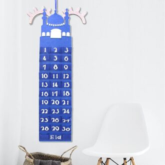 30 Dagen Eid Advent Kalender Party Decoratie Mubarak Kalender stijl B blauw