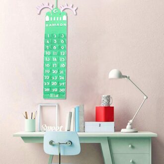 30 Dagen Eid Advent Kalender Party Decoratie Mubarak Kalender stijl D groen