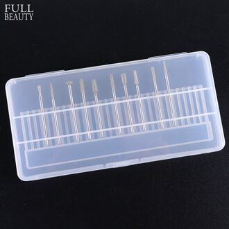 30 gaten Clear Rechthoek Houder voor Nail Boren Acryl Display Container Manicure Nail Art Tool Bestanden Opbergdoos CHB5