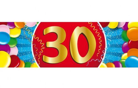 30 jaar leeftijd sticker 19 x 6 cm  - 30 jaar verjaardag/jubileum versiering