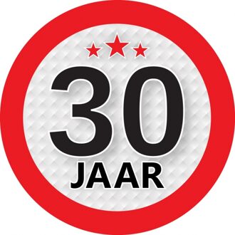 30 jaar leeftijd sticker rond 9 cm - 30 jaar verjaardag/jubileum versiering