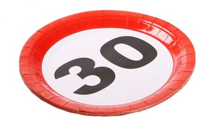 30 jaar verjaardag feestbordjes - stopbord - 16x stuks - dia 23 cm - feestartikelen