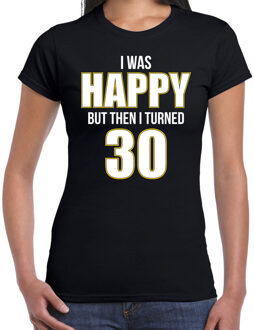 30 jaar verjaardag shirt zwart dames - happy 30 cadeau t-shirt S