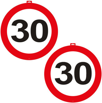 30 Jaar verkeersbord - 2x - deurbord - Dia 47 cm - Karton - Versiering en feestartikelen
