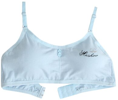 30 # Kids Meisjes Training Beha Voor Tiener Verstelbare Spons Push Up Bh Vest Kinderen Tiener Katoen Gemengd Ondergoed Ondergoed blauw