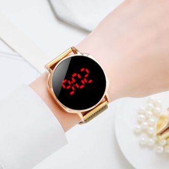 30 # Luxe Mesh Riem Horloge Dames Elektronische Horloge Sieraden Top Stijl Mode Vrouwen Luxe Mode Senior Horloges goud