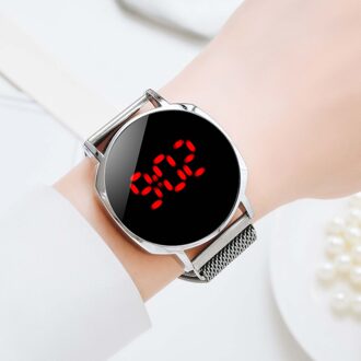 30 # Luxe Mesh Riem Horloge Dames Elektronische Horloge Sieraden Top Stijl Mode Vrouwen Luxe Mode Senior Horloges wit