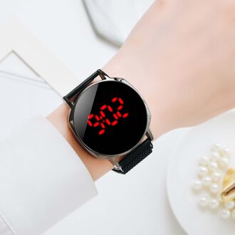 30 # Luxe Mesh Riem Horloge Dames Elektronische Horloge Sieraden Top Stijl Mode Vrouwen Luxe Mode Senior Horloges zwart