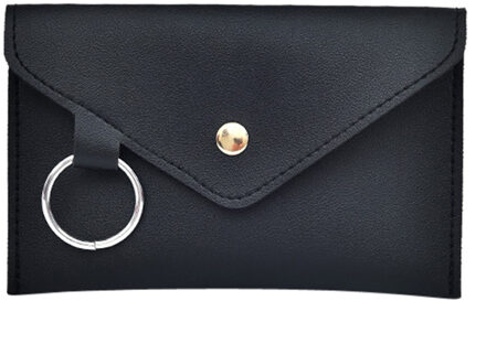 30 Ms. Crossbody Luxe Heuptas Taille Vrouwen Effen Kleur Ronde Pu Lederen Heuptas Heuptas Borst Zak Modis zwart