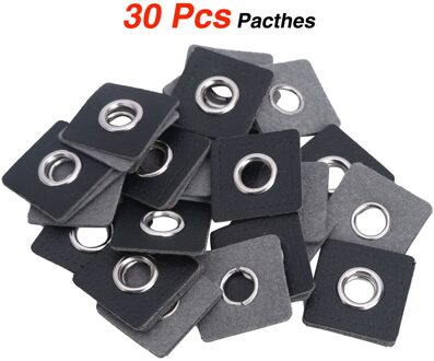 30 Naaien Op Kleding Patches Pu Leer Badges Metalen Messing Oogjes Grommets Patch Diy Breien Naaien Applique Voor Purse Bag craft zwart plein