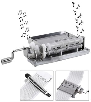 30-Note Tapes Hand Crank Music Mechanische Musical Box Met Perforator 3 Strips Tapes Diy Houten Muziek doos