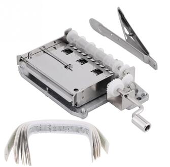 30 Opmerking Tape Hand Crank Mechanische Speeldoos Beweging + Perforator + 20 Leeg Strip Tapes Voor Diy Hand gebogen Muziekdoos