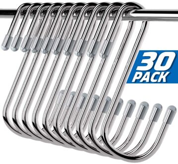 30 Pack Rvs S Haken Voor Opknoping Zware S Vormige Opknoping Haken Opknoping Hangers Voor Keuken Werk Winkel badkamer Clo