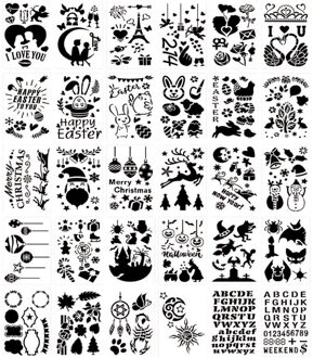 30 Pack Valentijnsdag Schilderij Tekening Stencils Templates Plastic Diy Ambachten B36C