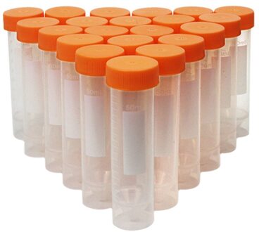 30 Pcs 50Ml Platte Bodem Plastic Afgestudeerd Flacon Buis Met Schroefdop