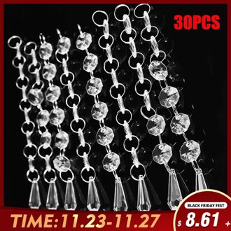 30 PCS Acryl Kristal Kralen Ketting Kroonluchter Hanglamp Guirlande Opknoping Bruiloft Home Party Bar Decor Led Lamp