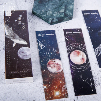 30 pcs/box Dream Space constellation paper bookmark stationery bookmarks book holder message card school supplies papelaria