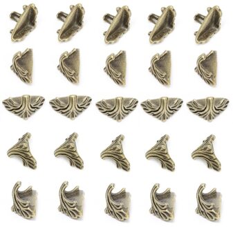 30 Pcs Decoratieve Sieraden Geschenkdoos Hout Case Voeten Been Hoek Protector19mm x11mm H15