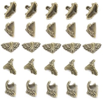 30 Pcs Decoratieve Sieraden Geschenkdoos Hout Case Voeten Been Hoek Protector19mm X11mm