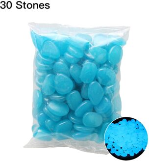 30 Pcs Glow In The Dark Tuin Steentjes Glow Stones Rocks Voor Loopbruggen Tuinpad Patio Lawn Yard Decor lichtgevende Stenen donker blauw