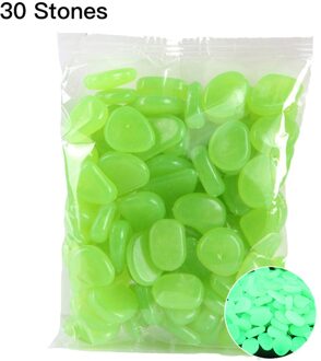 30 Pcs Glow In The Dark Tuin Steentjes Glow Stones Rocks Voor Loopbruggen Tuinpad Patio Lawn Yard Decor lichtgevende Stenen groen
