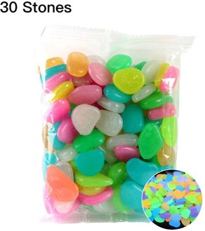 30 Pcs Glow In The Dark Tuin Steentjes Glow Stones Rocks Voor Loopbruggen Tuinpad Patio Lawn Yard Decor lichtgevende Stenen mix kleur