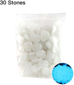 30 Pcs Glow In The Dark Tuin Steentjes Glow Stones Rocks Voor Loopbruggen Tuinpad Patio Lawn Yard Decor lichtgevende Stenen wit