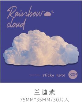 30 Pcs Ins Stijl Rainbow Cloud Leuke Cartoon Memo Pad Sticky Notes Notepad Dagboek School Supply Briefpapier Kawaii Diy Scrapbooking